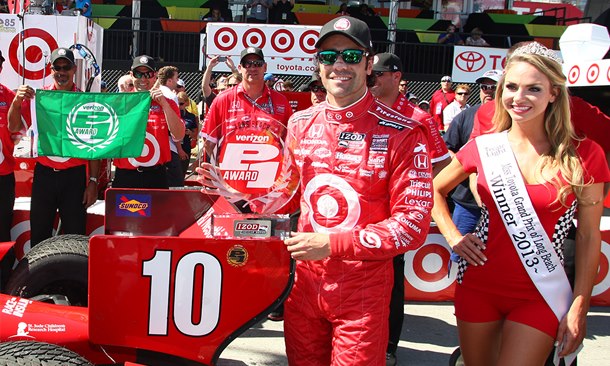 Dixon penalised for spin as Franchitti takes Long Beach pole