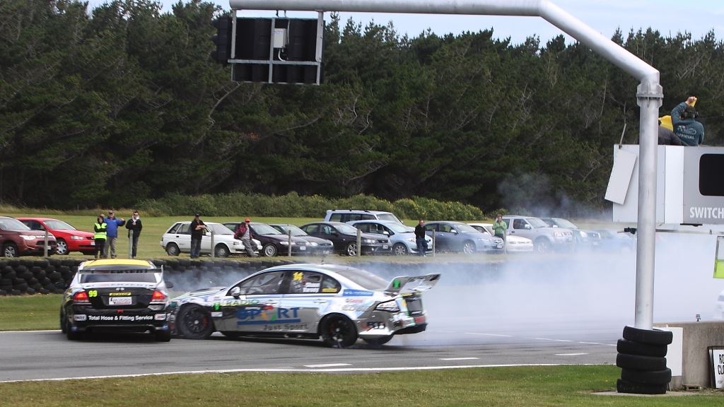 CRASH OF THE DAY: On Board the NZV8s carnage at Invercargill